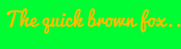 Image with Font Color FFBC00 and Background Color 00FD34